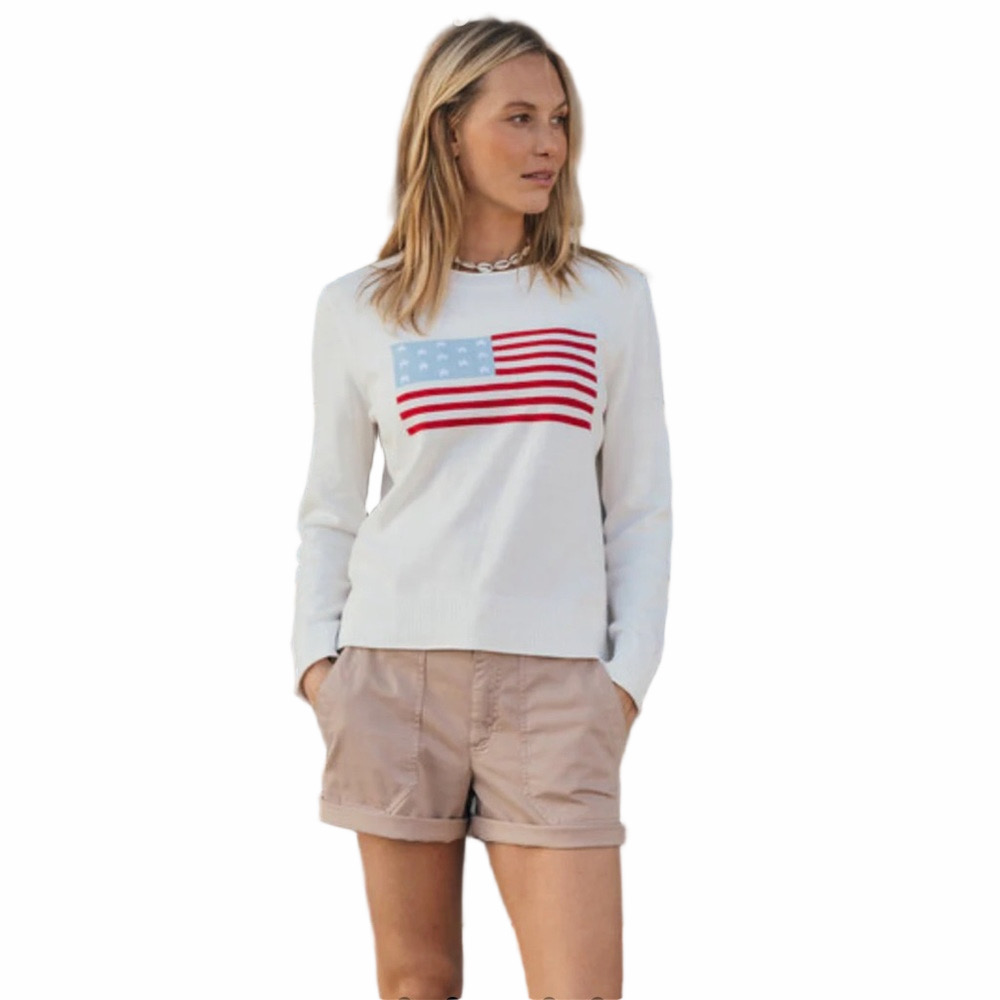 Dylan American Flag Knit Sweater XS Patriotic USA Coastal Preppy - Picture 13 of 14